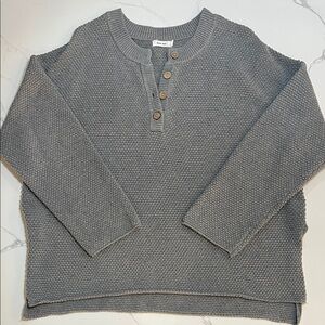 Mod Ref Gray Knit Cardigan with Wooden Buttons